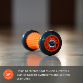 Tiger Footsie Foot Massage Roller Tool, Stretch Sore Foot Muscles, Relieve Plantar Fasciitis, Increase Circulation, and Soothe Cramping