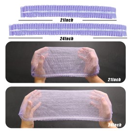 Smilco 100pcs/Pack Purple Disposable Bouffant Caps,24inches Hair Net, Elastic Dust Cap for Hair Nets Food Service, Non-Woven,Salon,Spa,Kitchen Head Cover (Purple)