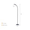 Bostitch Office Gooseneck LED Floor Lamp, Flexible Silicone Design, 72"