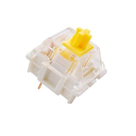 Gateron KS-9 20 Pack Yellow Switches - 3-Pin, White Bottom-Housing, SMD RGB-Light Compatible Switches for Smooth and Tactile Keystrokes-Cherry MX Compatible