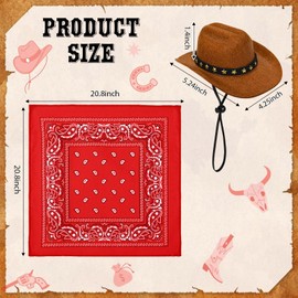 Western Cowboy Porch Goose Outfit Lawn Cement Goose Clothes Plastic Goose Clothing Cowboy Hat and Bandana Scarf for Western Theme Party 23" Statue Outdoor Garden Patio Yard Decor (Brown)