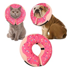 Inflatable Cone Collar for Large Medium Small Dogs, Soft Adjustable Recovery Collar for Dogs Cats,Dog Cone Neck Donut Alternative After Surgery(Pink,X-Large
