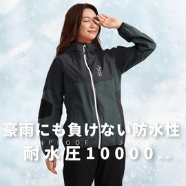 Arasiyama Women's Rainwear, Top and Bottom Set, Rain Suit, Raincoat, Mountain Parka, Waterproof, Lightweight, Golf, Cycling, black (rain suit), S