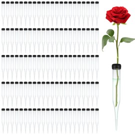 LDHHYH 150 Pack 4 Inch Floral Water Tubes with Caps, Plastic Flower Water Tubes, Water Tubes for Flower, Single Floral Tubes for Fresh Flower Arrangement Decoration