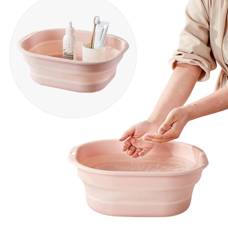 Daimix Collapsible Wash Basin Set of 2, Foldable Small Medium