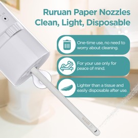 ruruan Planet-Friendly Paper Nozzles (50 pcs) - Refill for ruruan Eco & Sense No-Battery Portable Bidet - FSC Certified, Disposable, Lightweight