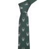 King & Priory Dark Green Embroidered Skull Tie