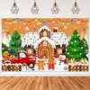 Mocsicka Gingerbread Christmas Backdrop Brown Gingerbread House Party Decorations Banner