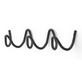 Bumtosc Coat Rack Wall Mount, Creative Wave Wall Hooks 20KG Capacity, Easy Installation, Multi-Purpose Hooks for Coat, Hat, Bag, Umbrella (Black, 29cm x 7.5cm (11.41" x 2.95"))