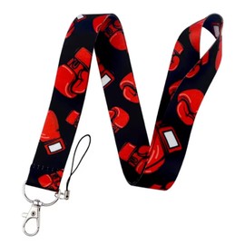 Pinstant Box Boxing Glove Fight Ring Gear Match Pugilist Sport Sports 17.7" Neck Lanyard Keychain Holder ID Badge Mobile Phone Pin Strap