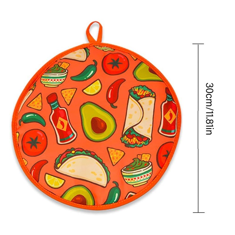 Tortilla Warmer Pouch 11.8 Inch Insulated Microwaveable Fabric Tortilla Keeper