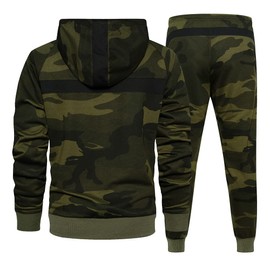 MANLUODANNI Men's Casual Tracksuit Set Long Sleeve Running Jogging Athletic Sweat Suits with Kangaroo Pockets, 105Green-L