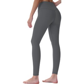 Sunzel Workout Leggings for Women Squat Proof High Waisted Yoga Pants 4 Way Stretch, Buttery Soft Sunzfly 28" Charcoal Gray Large