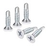 uxcell #8 x 3/4" White Screws Self Drilling Screws, 100pcs
