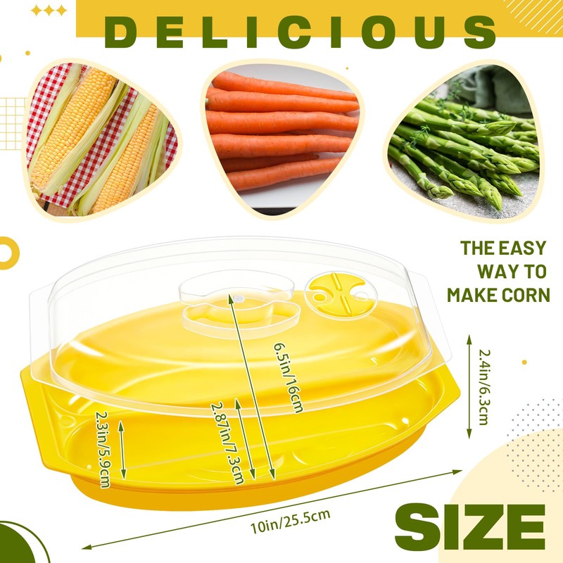 SiliFine 2 Pcs Microwave Corn Steamer with Lid Fast &