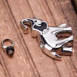 Elephant Cremation Urn Jewelry Stainless Steel Keepsake Waterproof Memorial Pendant