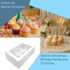 R&J 4 Pack - 6 Hole Cupcake Boxes, White Bakery