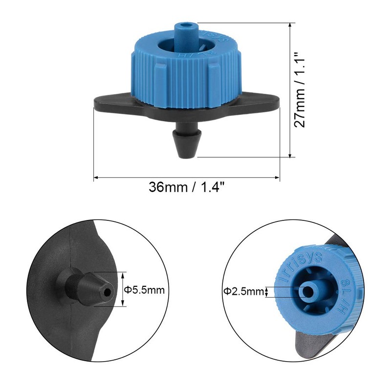 uxcell Pressure Compensating Dripper 2 GPH 8L/H Emitter for Garden