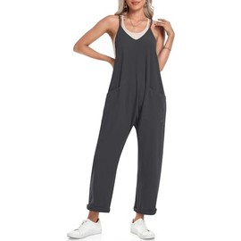 TARSE Maternity Overalls for Women Grey Jumpsuit Stretchy Comfy Bib Overalls Workwear Summer One Piece Rompers Dark Gray S