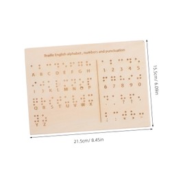 Gatuida 2pcs Wooden Braille Alphabet Board Tactile Educational Tool for Blind People Raised Dots for Letters Numbers for Braille Literacy Teaching Assistance
