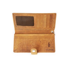 EuroRoutier ® Brown Leather Trucker Wallet with Chain, Large with RFID Protection, Brown, Classic, brown, Classic