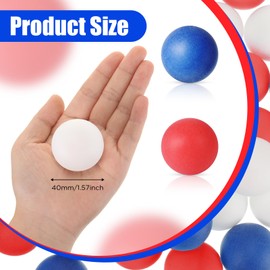 Libima 120 Pieces Colorful Table Tennis Balls Bulk School Supplies 40 mm Plastic Balls Game Balls Table Tennis for Baby Shower Home Decor Game Party School(Dark Blue, Red, White)