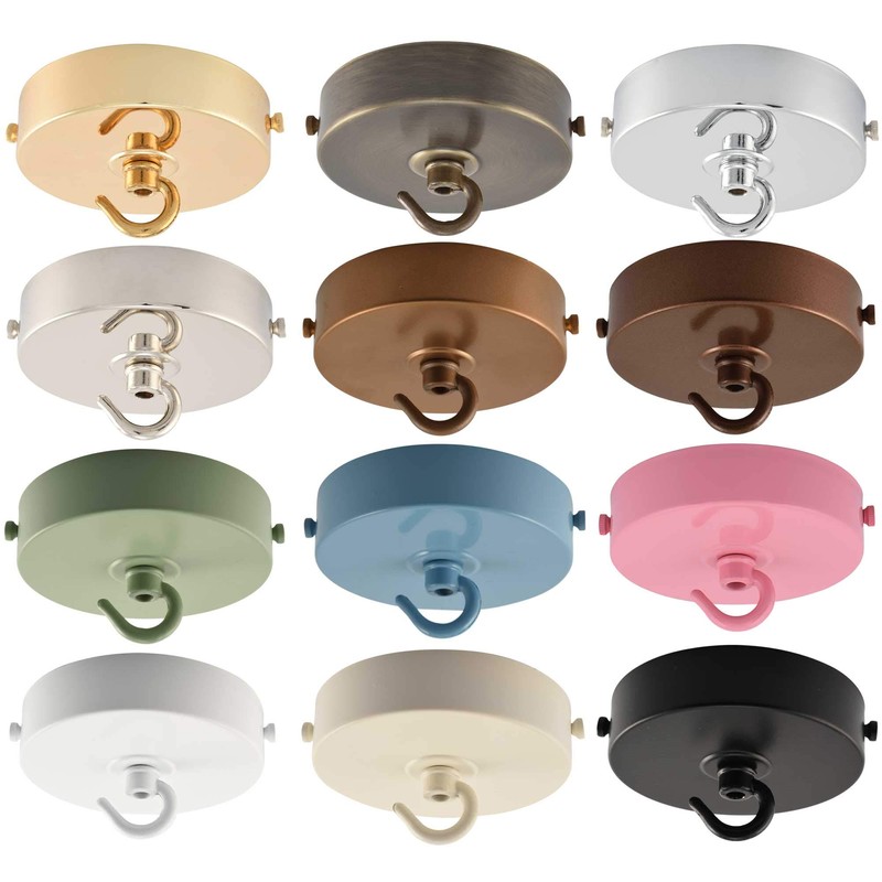 ElekTek 100mm Diameter Flat Top Ceiling Rose with Strap Bracket