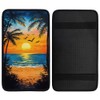 Hobbspring 1pc Center Console Armrest Cover Pad 32x19cm Palm Tree