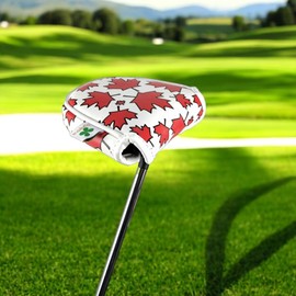 Foretra Canada Maple Leaves Pattern Golf headcovers Novelty Funny Golf Club Covers for Men and Women for Golf Clubs Driver Wood Hybrid Putter Blade Mallet (Putter Mallet)