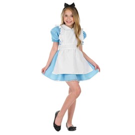 Fun Shack Alice Costume Girls, Alice Dress, Alice Blue Girl Dress, Alice Blue Dress Kids With Headband And White Apron, S