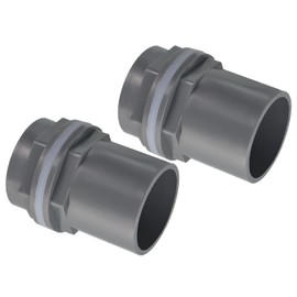 PATIKIL PVC Water Tank Pipe Fitting 1-1/2" ID DN40, Straight Tube Adapter Connector, Grey