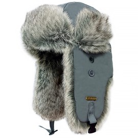 HEYANN Winter Trapper Hat Faux Fur Hat for Men Women Hunting Ski with Ear Flaps Russian Ushanka Eskimo Waterproof (Grey, XL)