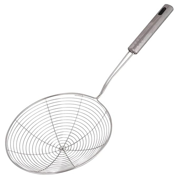 Stainless Steel Deep Fry Jhara Skimmer Puri Strainer with Handle,