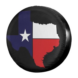 Foruidea Texas Flag Spare Tire Cover Dust-Proof Wheel Tire Cover Fit Trailer, RV, SUV and Many Vehicle (14, 15, 16, 17 Inch)