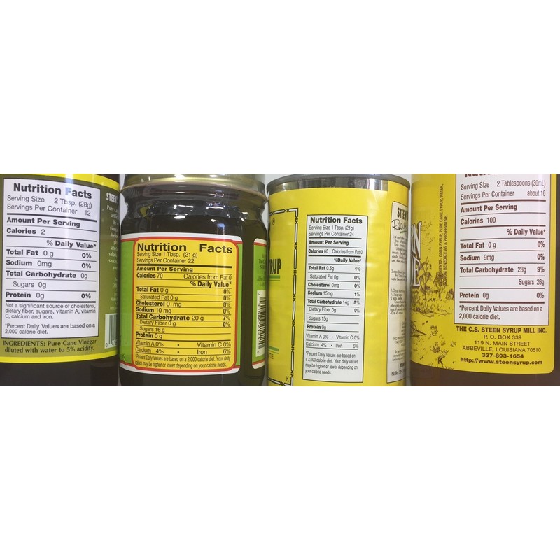 Steen's Syrup 4 Piece Variety Pack - Cane Vinegar, Molasses,