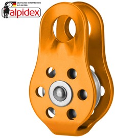 ALPIDEX Fix Pulley Pulley 22 kN Suitable for Textile Ropes up to 13 mm Diameter EN12278, Colour: Orange