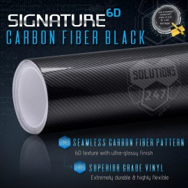Premium Car Auto Matte Wraps Sticker Decal 6D Full Black Carbon Fiber Vinyl Wrap Air Bubble Free - 60" x 108" In 5FT x 9FT