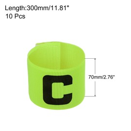 PATIKIL 11.8x2.8 Soccer Captain Armband, 10Pcs Nylon Elastic Protective Arm Badge for Youth Adult Team Training, Green