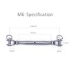 2Pcs 316 Stainless steel turnbuckle rigging screw jaw closed body