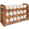 CVHOMEDECO. Wooden Egg Holder Fresh Egg Holders Countertop Firewood Egg