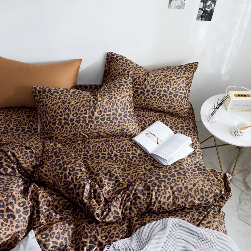 mixinni 100% Soft Microfiber Leopard Pattern Fitted Sheet Bed Sheet