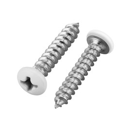 120 Pack #6 x 3/4" Phillips Pan Head Sheet Metal Screws, Zinc Plated, White Heads
