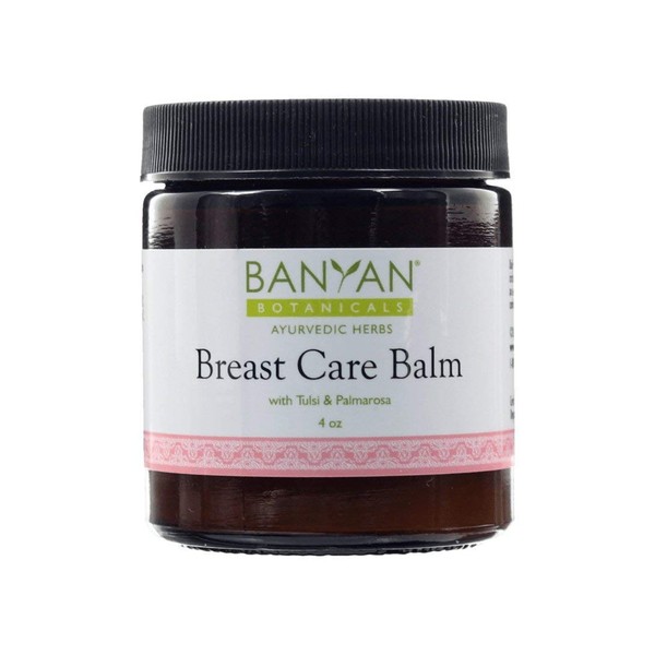 Banyan Botanicals Breast Care Balm - Certified Organic, 4 oz - Tulsi & Palmarosa for Massage Aid for Regular Breast Care