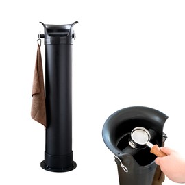 Espresso Knock Box, watchget Commercial Coffee Knock Box with Removable Bar and Non-Slip Base, Coffee Ground Dump Bin for Coffee Shop,Bar,Home Kitchen, Black