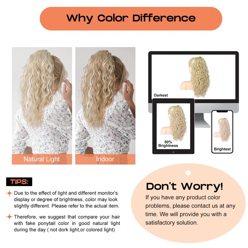 SEIKEA 24" Highlight Ponytail Extension Claw, PT002 Tia Long Multi