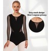 DANSHOW Women Short Sleeve Ballet Leotards for Adult Dance, Z-black,