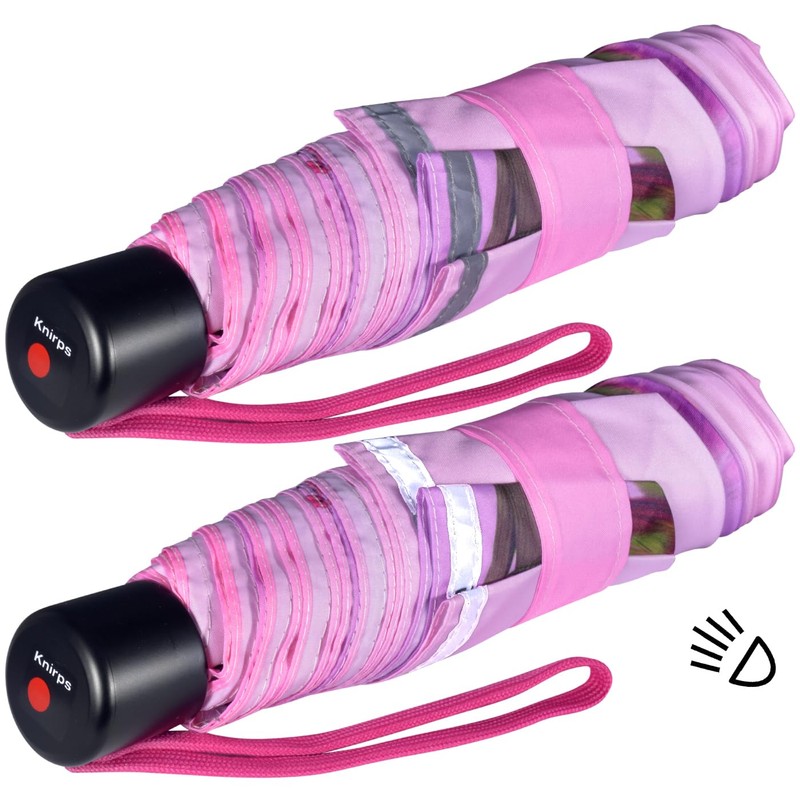 Knirps children's compact umbrella with reflective trim.