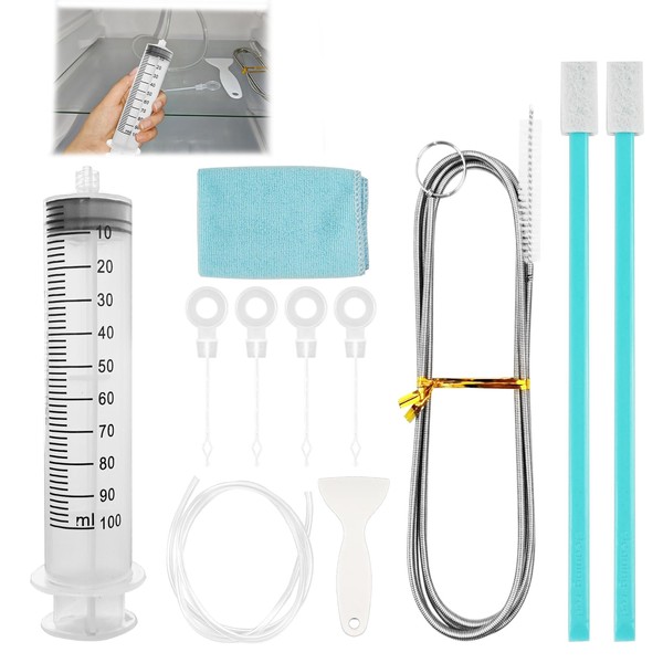 Realjoy Refrigerator Cleaning Set, Reusable Fridge Drain Cleaning, Fridge Brush