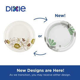 Dixie 8 1/2 Inch Medium-Weight Disposable Paper Plates, Pathways, 300 Count, Bulk Case, 6 Packs/50 Count Per Pack, (Georgia-Pacific #UX9P300)