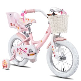 JOYSTAR Unicorn 12 Inch Kids Bike for 3-4 Years Girls with Training Wheels, Princess Design, Pink